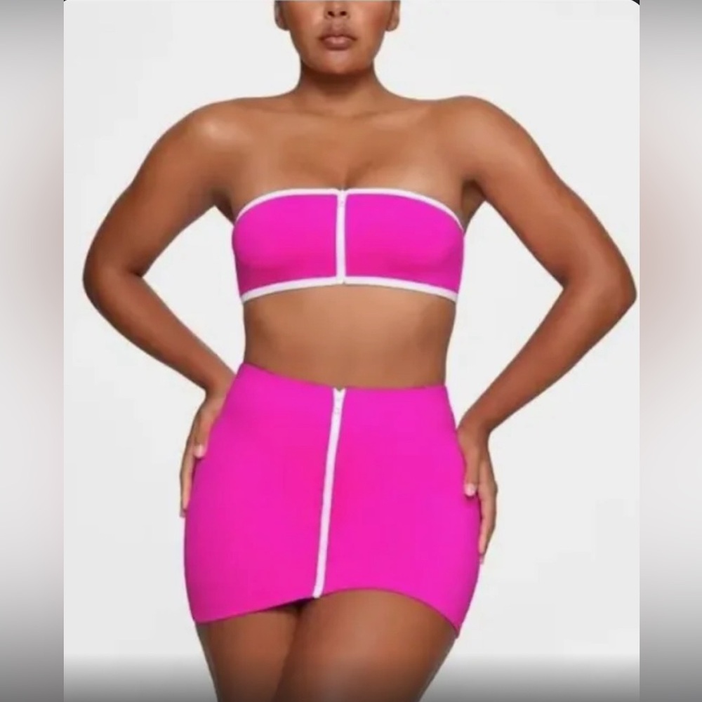SKIMS Sporty Zipper Swim Mini Skirt NWT